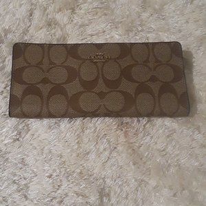 Coach Slim Wallet with Signature Canvas